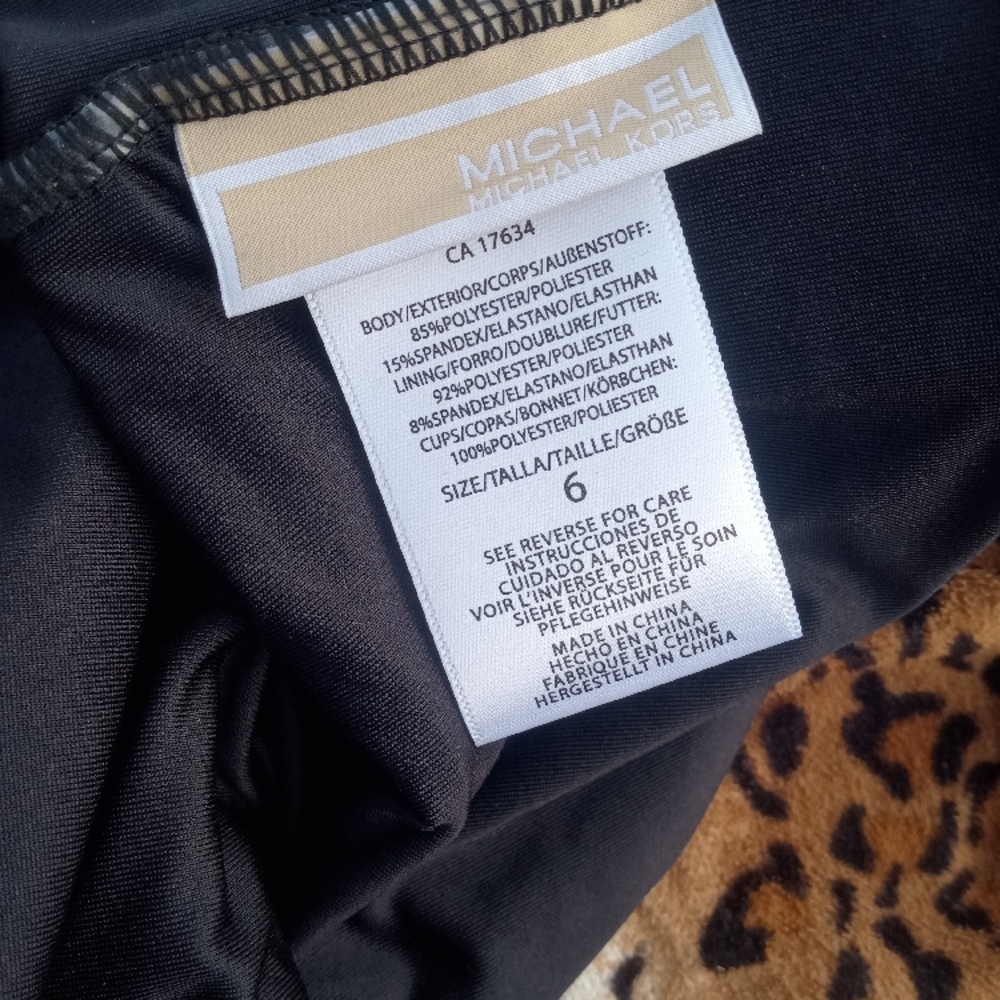 Michael Kors Black One Piece Swimsuit with Ruched Detailing - Picture 3 of 6